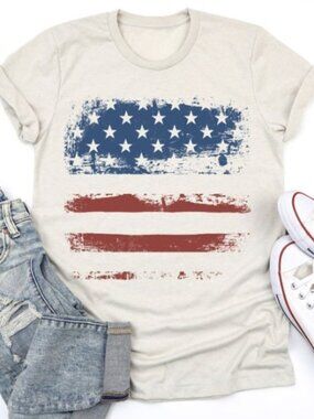American Flag T-Shirt, Patriotic Fourth of July Unisex Tee